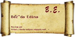 Béda Edina névjegykártya