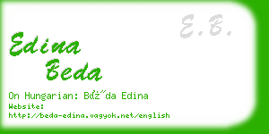 edina beda business card